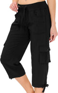 Womens Capris with Pockets Loose Fit Casual Capri Pants (Style JZFN)