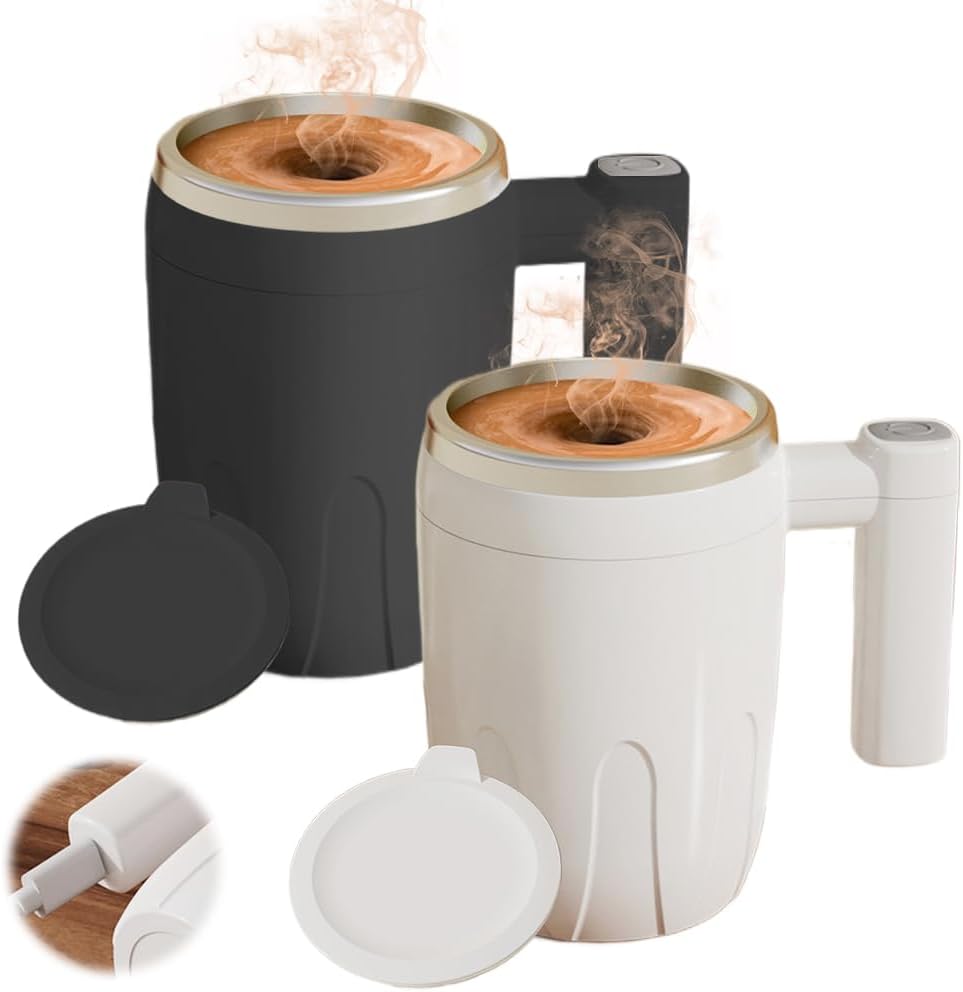 Rechargeable Self-Stirring Coffee Mug - No Spoons Needed!