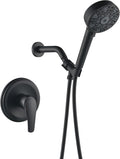 Matte Black Shower Faucet Set with 7-Function Handheld - Anti-Scald