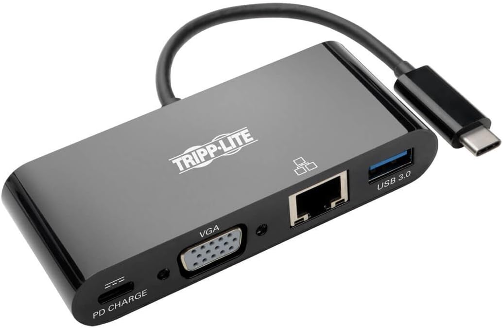 Tripp Lite USB C to VGA Multiport Adapter for 1080p Video