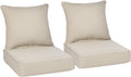 23x26 in Patio Seat Cushions Set of 2 - Fade-Resistant Deep Seating