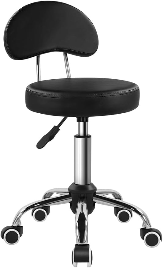 KKTONER Rolling Stool with Adjustable Height and Swivel Design