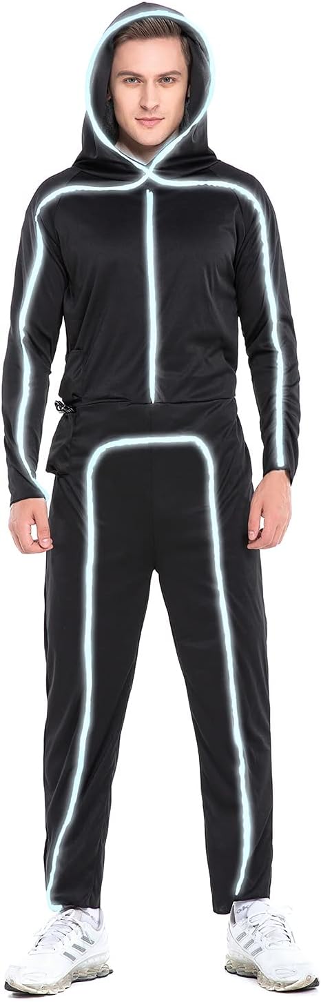 HSCTEK Light-up Adult Stick Figure Costume for Fun Nights