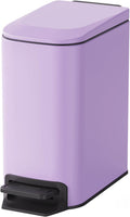 6 Liter Purple Small Bathroom Trash Can with Soft Close Lid