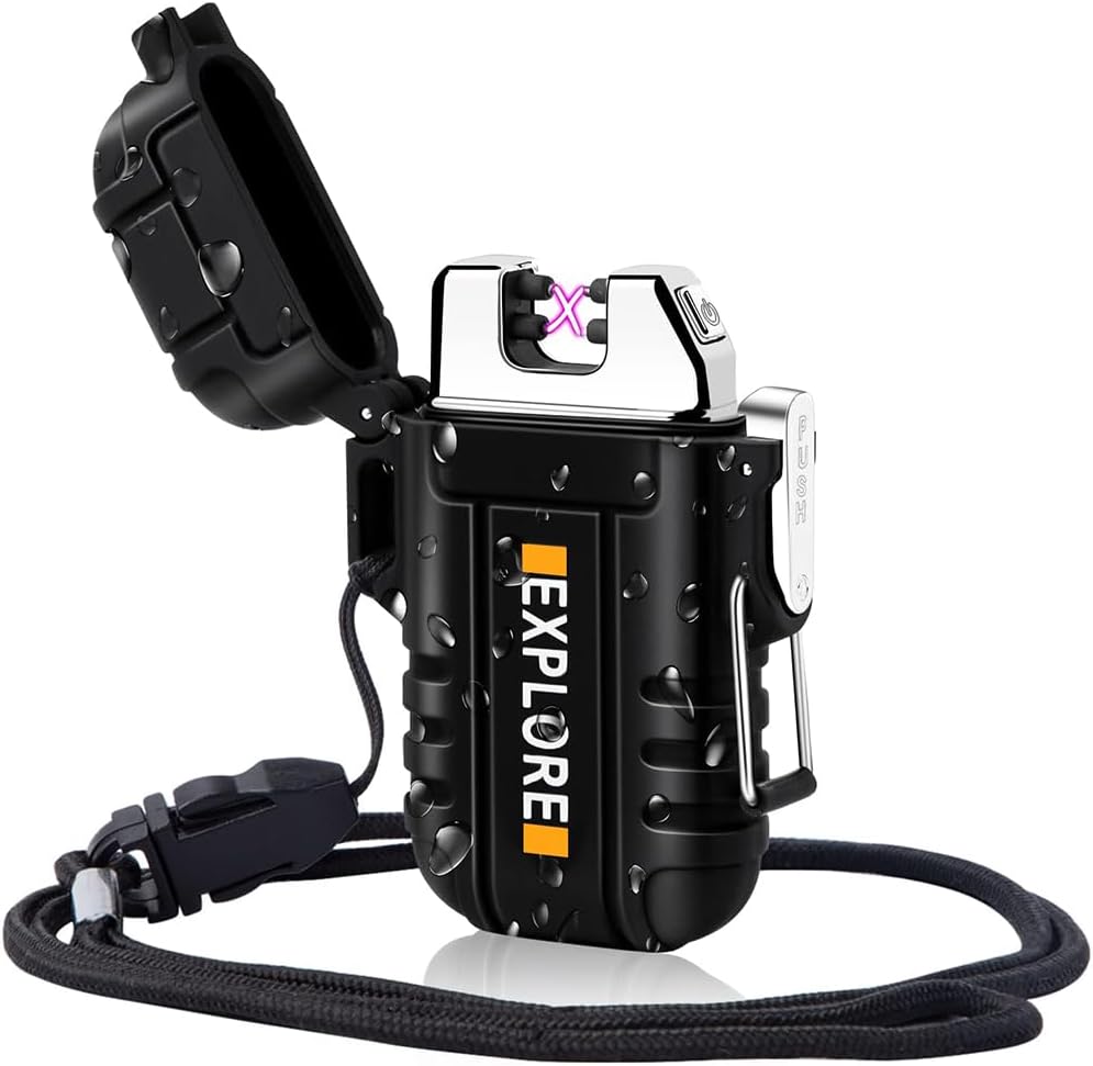 Waterproof Dual Arc USB Lighter | Rechargeable Flameless Plasma