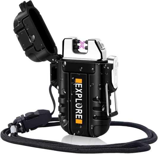 Waterproof Dual Arc USB Lighter | Rechargeable Flameless Plasma