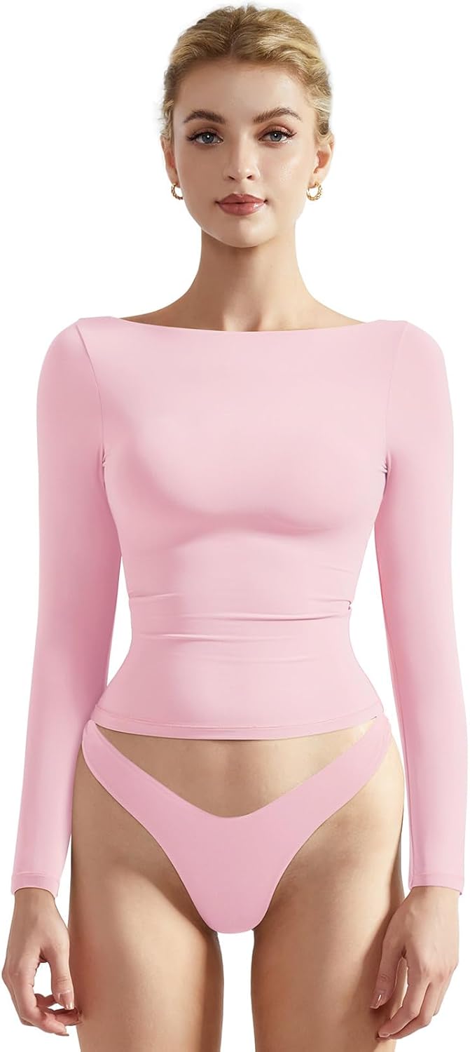 SUUKSESS Women Crew Neck Long Sleeve Crop Top for All Occasions