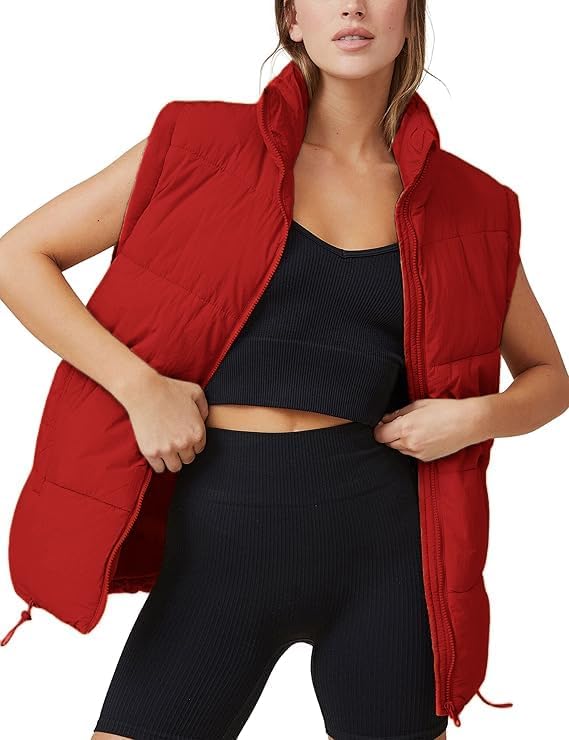 Athlisan Womens Zip Up Puffer Vest for Stylish Winter Wear