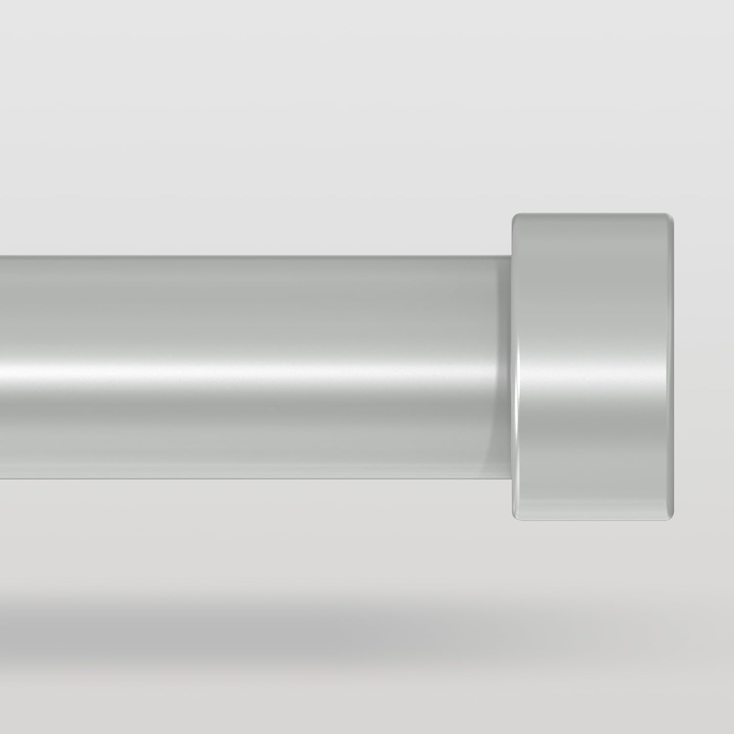 Heavy Duty Silver Curtain Rods 36 to 240 Inch with Modern Finials