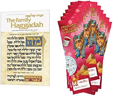 Family Haggadah Shel Pesach with 10 Judaica Place Cards