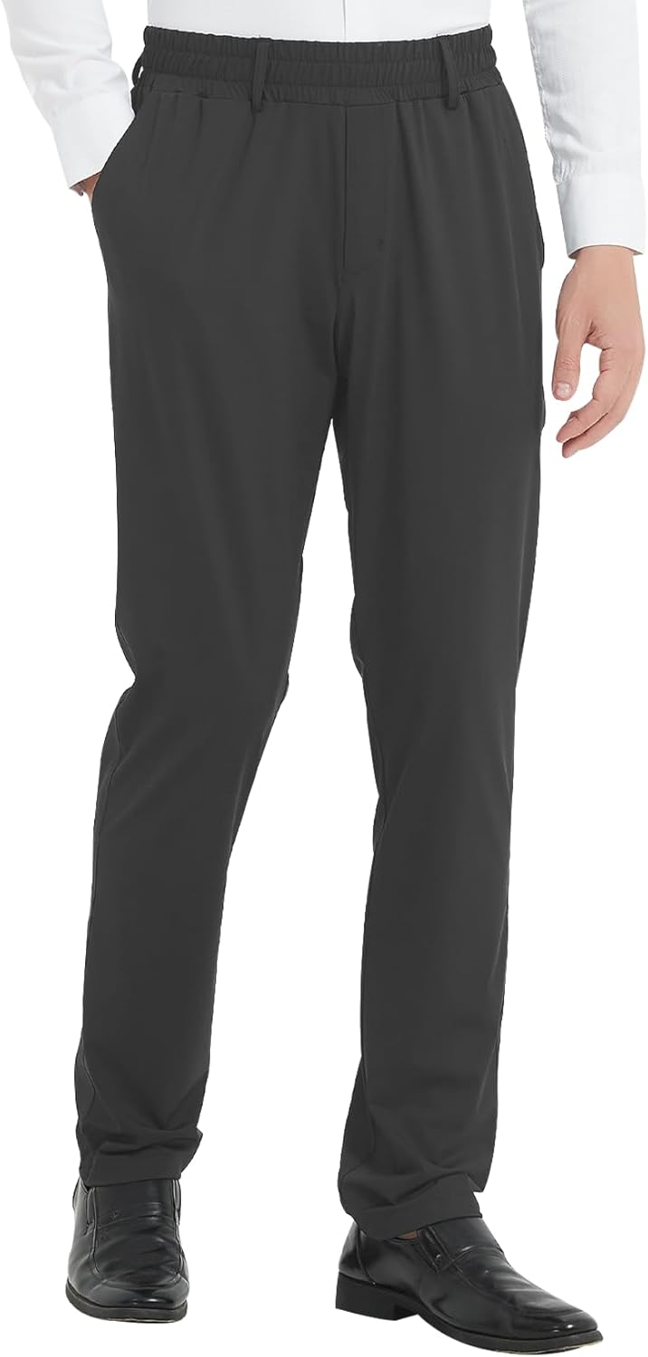 LETAOTAO Mens Elastic Waist Pants for Seniors with Magnet Button