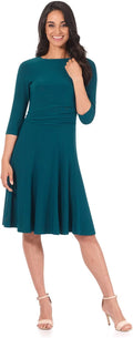 Rekucci Women's Flippy Fit N' Flare Dress with 3/4 Sleeves head