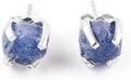 InfinityGemsArt Natural Raw Blue Sapphire Stud Earrings - Dainty