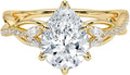 1-3 CT Moissanite Engagement Ring - Pear Cut Centerpiece