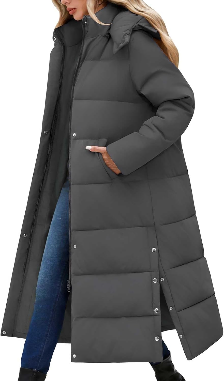 Women Long Puffer Down Coat for Winter Warmth and Style