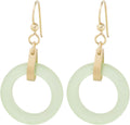 Round Matte Black Recycled Glass 14K Gold Fill Dangle Earrings