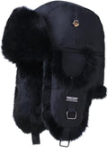 Fur Winter Trapper Hat - 100% Rabbit Fur Aviator for Cold Weather