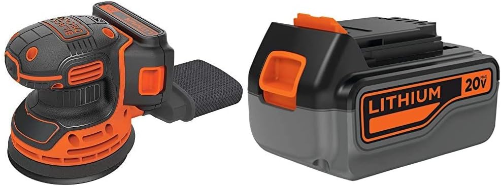 BLACK+DECKER 20V MAX Random Orbit Sander with Extra Battery