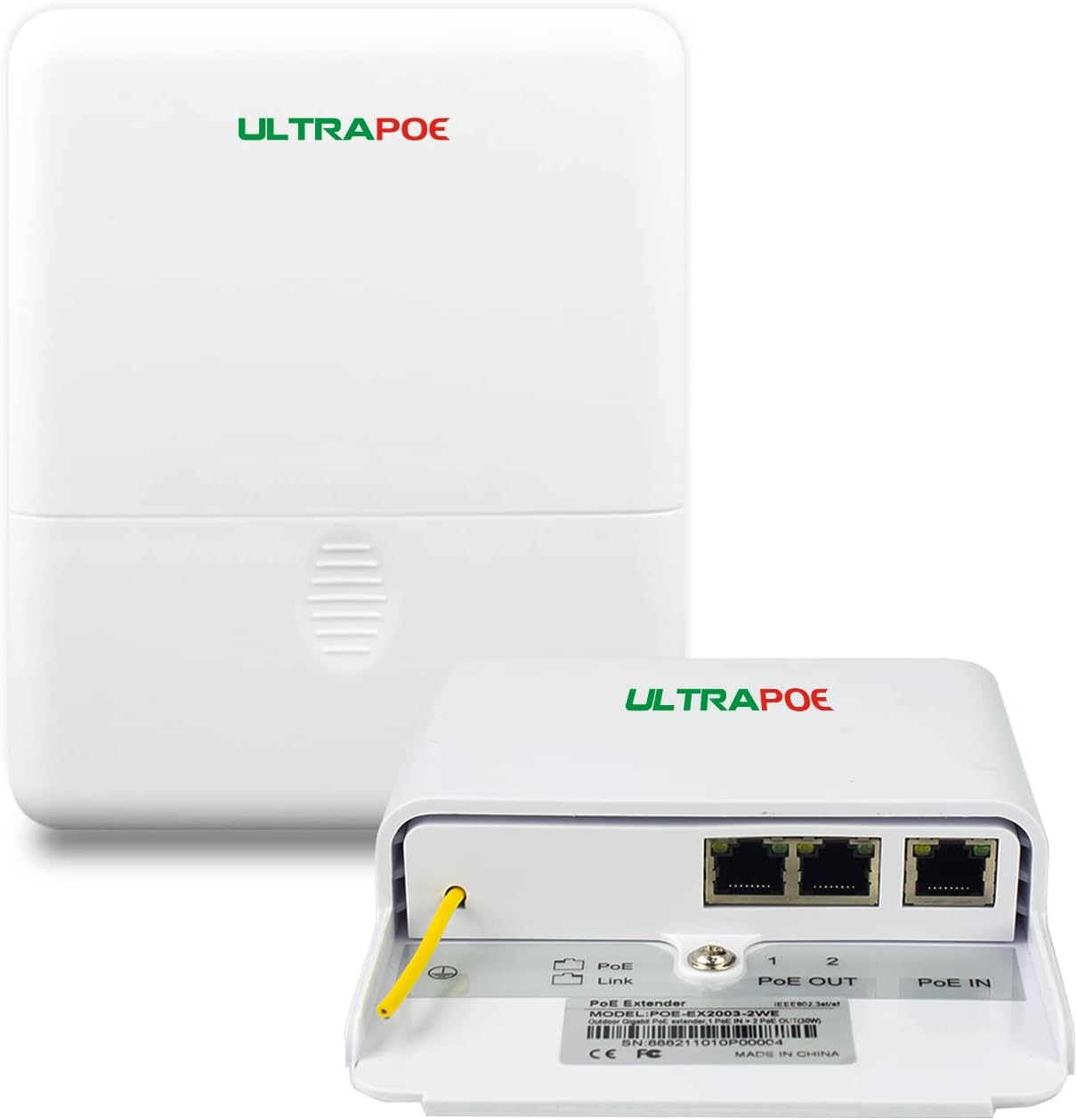 2-Port Gigabit PoE Extender for Outdoor Use - IP65 Waterproof
