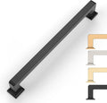 7.5 in Matte Black Cabinet Pulls 10 Pack - Solid Kitchen & Dresser