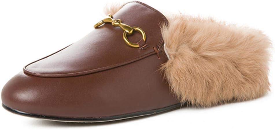 Comfortable Leather Buckle Mule Flats for Women by ARQA