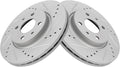 TRQ Front Performance Brake Rotors Set Compatible with 2012-2017 Fiat