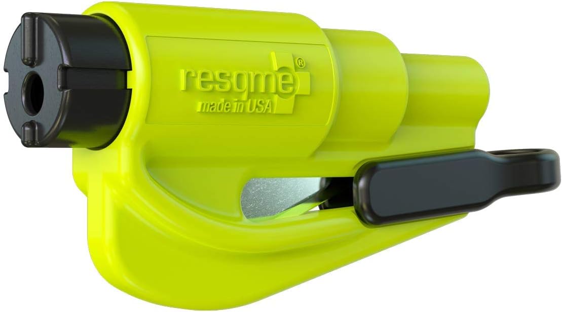 resqme USA-Made 2-in-1 Car Escape Tool: Seatbelt Cutter & Window Breaker