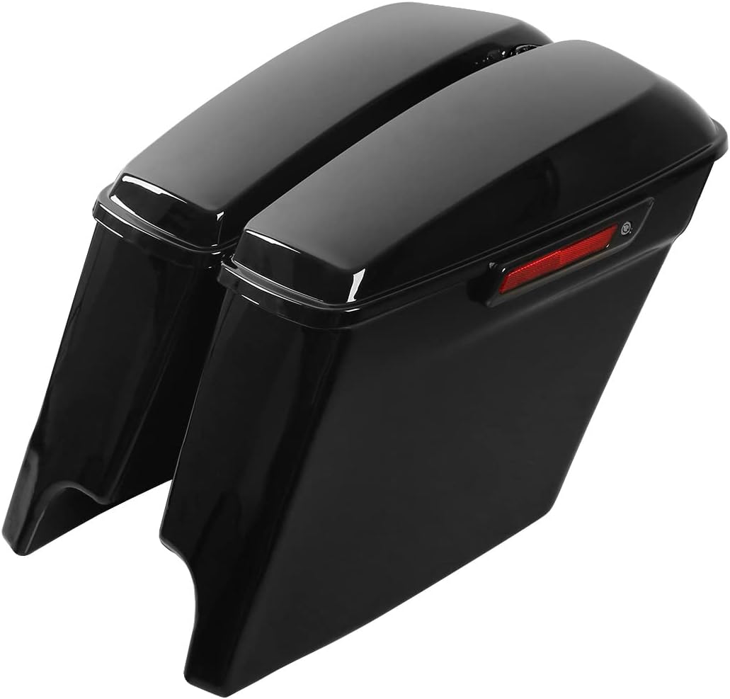 TCT-MOTORPARTS 5 Inch Stretched Saddlebags for Harley Touring