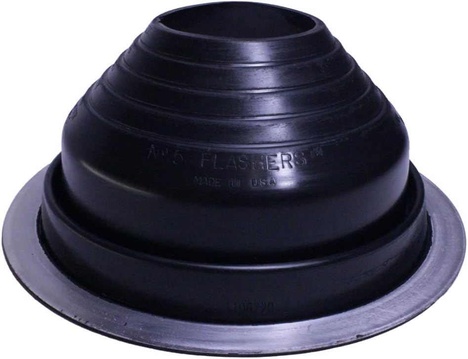 Flashers #5 Black EPDM Flexible Roof Jack Pipe Boot for Metal Roofing