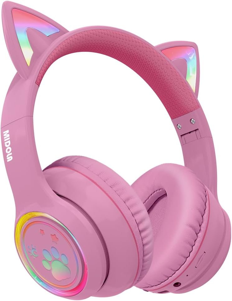 60H Wireless Cat Ear Headphones for Gaming Fun!