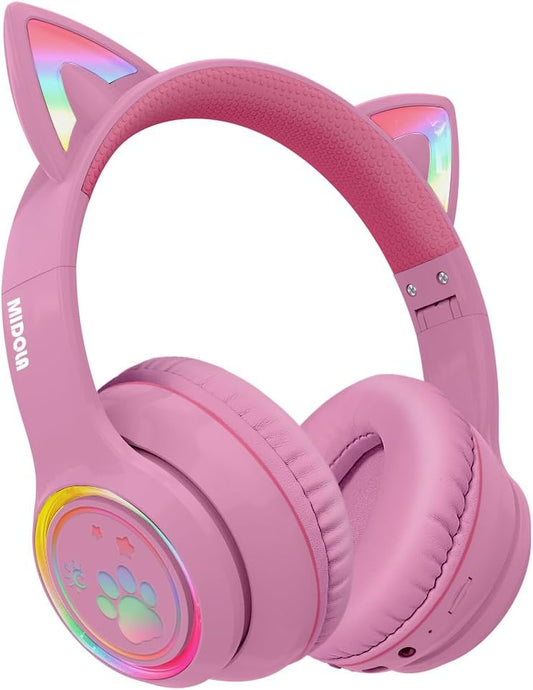 60H Wireless Cat Ear Headphones for Gaming Fun!