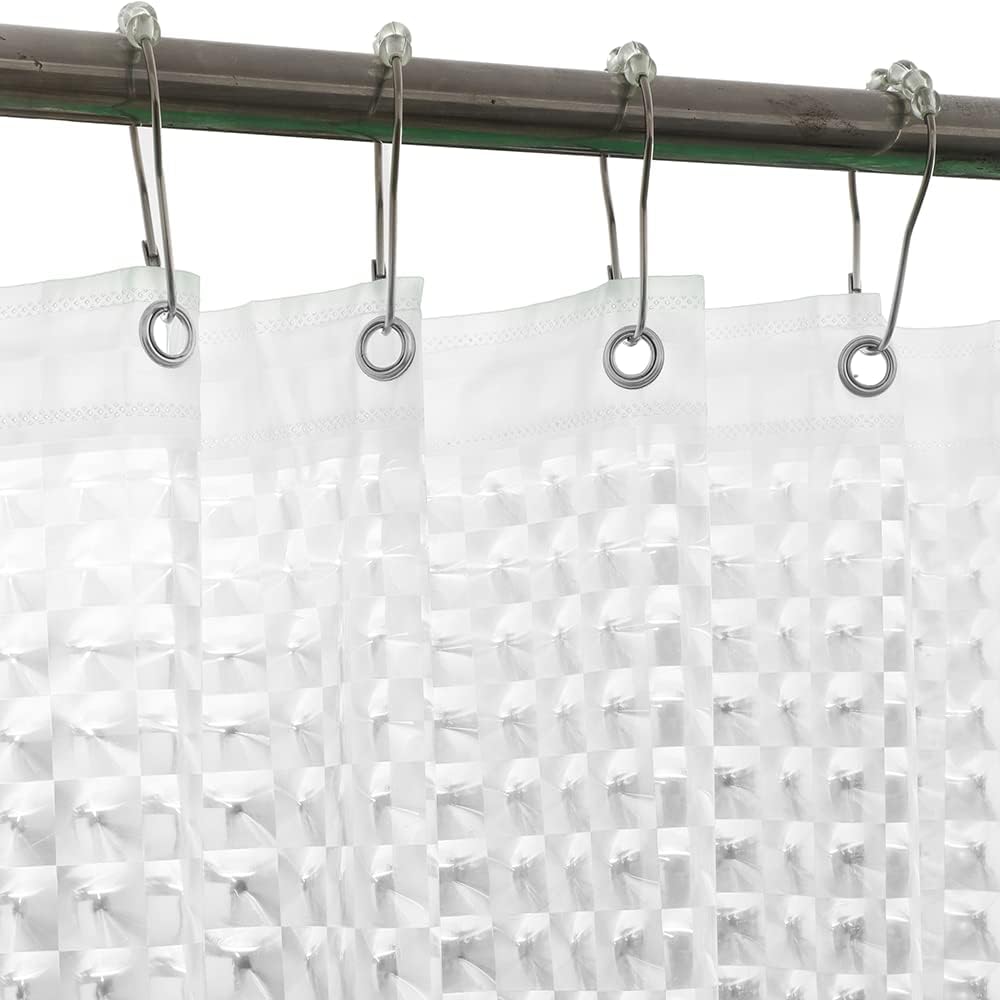 Crystal Clear 3D Shower Curtain Liner, Rustproof Grommets
