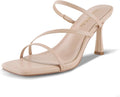 Shoe'N Tale Strappy Kitten Heels For Women - Elegant Square Toe Mules