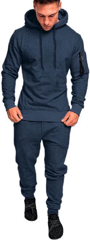 Mens Sweatsuits Set 2 Piece Hoodie Outfit for Casual Athletic Wear