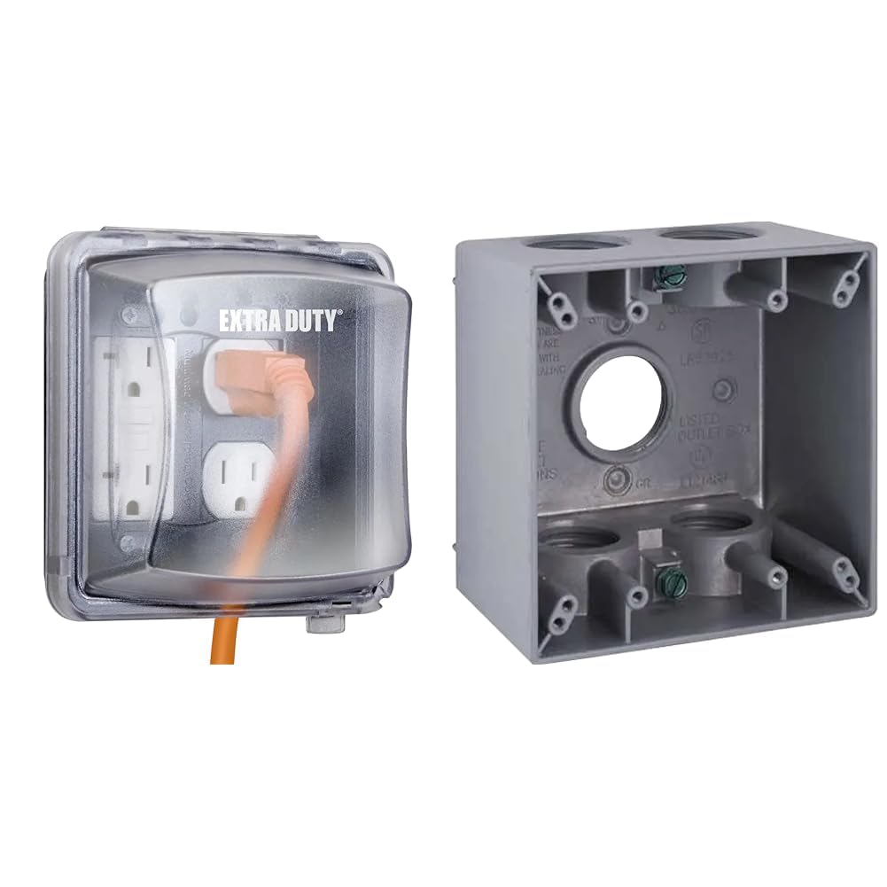 TayMac 2-Gang Weatherproof Extra Duty Outlet Cover for Outdoors