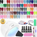 Gel Nail Polish Kit 60 PCS with UV Lamp and Base/Top Coats