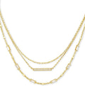 Addison Triple Strand Necklace - Layered Gold Look