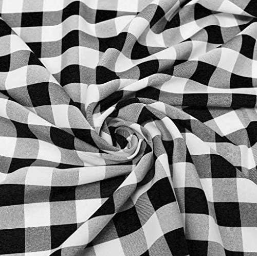 1in Checkered Gingham PolyPoplin Fabric for Sewing and Crafts