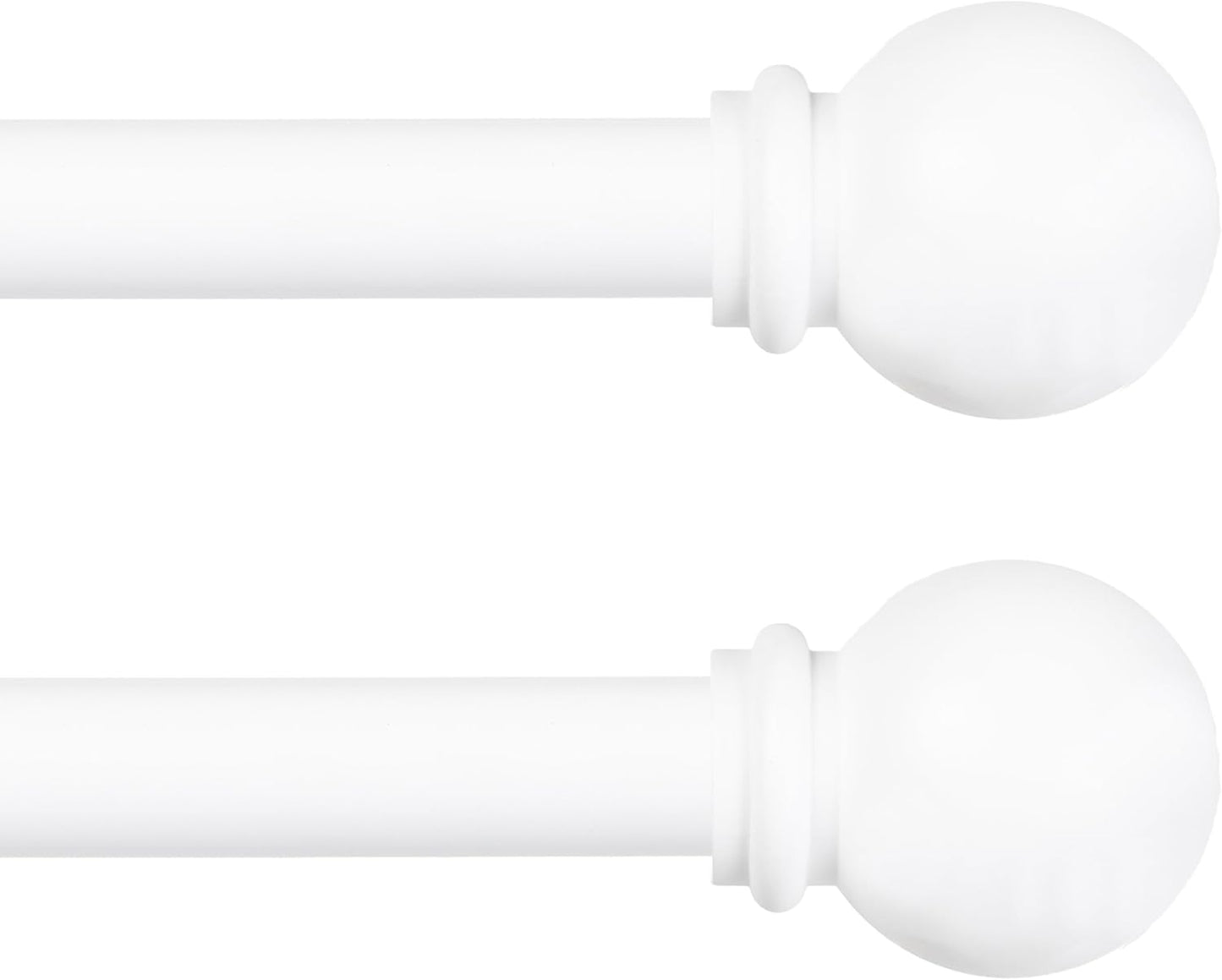 Kenney Chelsea Ball End Adjustable Curtain Rod Set for Windows