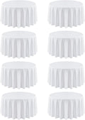 8 Pack Round Tablecloth 120 in White Tablecloth for Round Tables