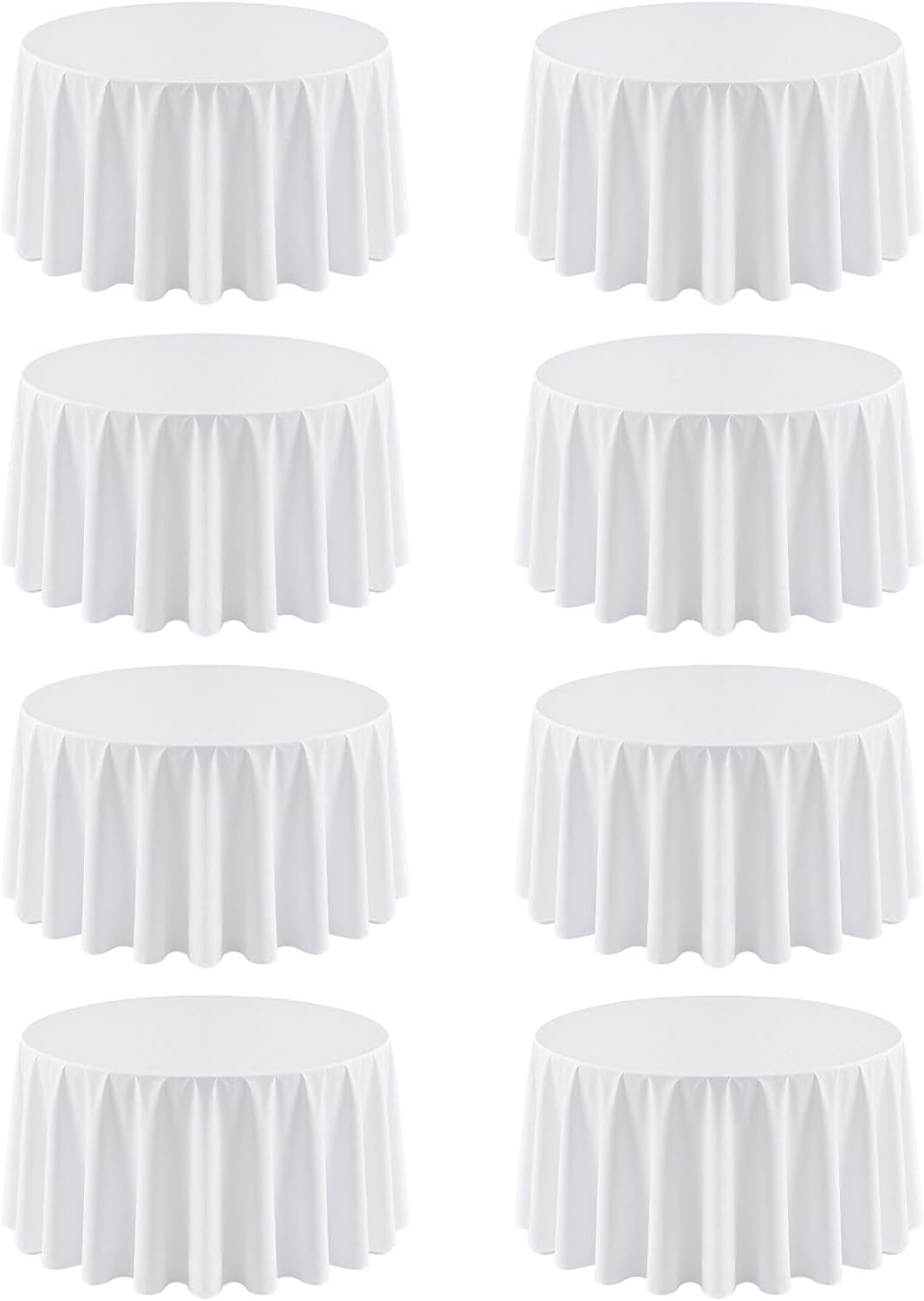 8 Pack 120 Inch Round Tablecloths for Elegant Events and Dining