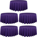 120 in Round Tablecloth Purple - Full Drop Party Table Linen