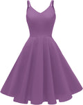 GOOBGS 1950s Retro Spaghetti Strap Cocktail Swing Dress - Vintage Fit