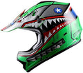 WOW Youth Motocross BMX MX ATV Dirt Bike Helmet Shark Green