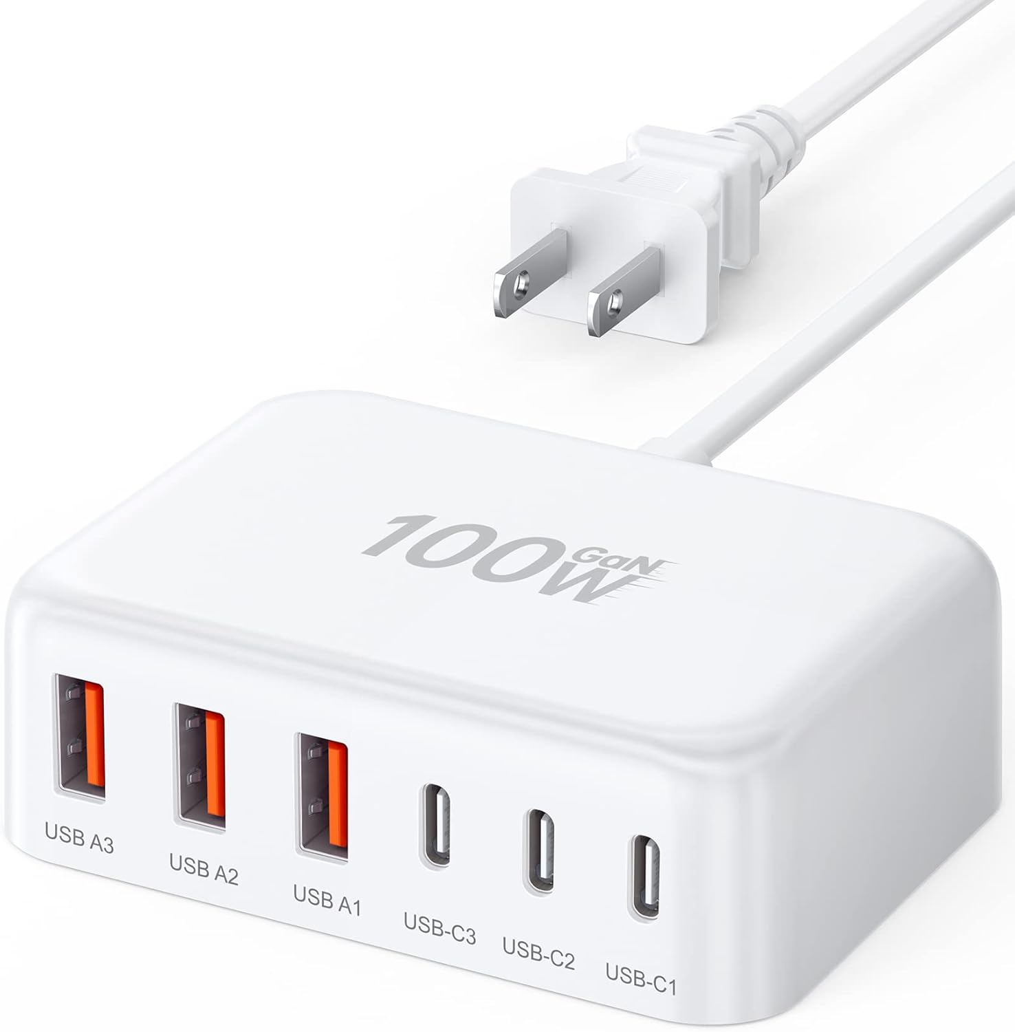 100W GaN 6-Port USB C Fast Charger Hub - BREEKET