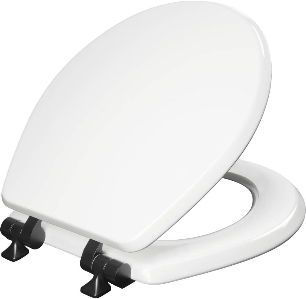 Mayfair Bennett Toilet Seat with Matte Black Hinges for Style