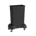 23 Gallon Black Slim Jim Trash Can with Dolly - Compact Mobile