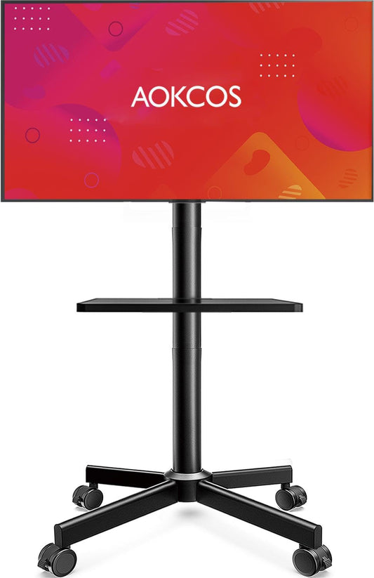 Rolling TV Stand for 32-65 inch TVs - Mobile Cart on Wheels