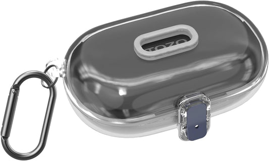 Clear Hard PC Case for TOZO O2 Open Earbuds + Carabiner