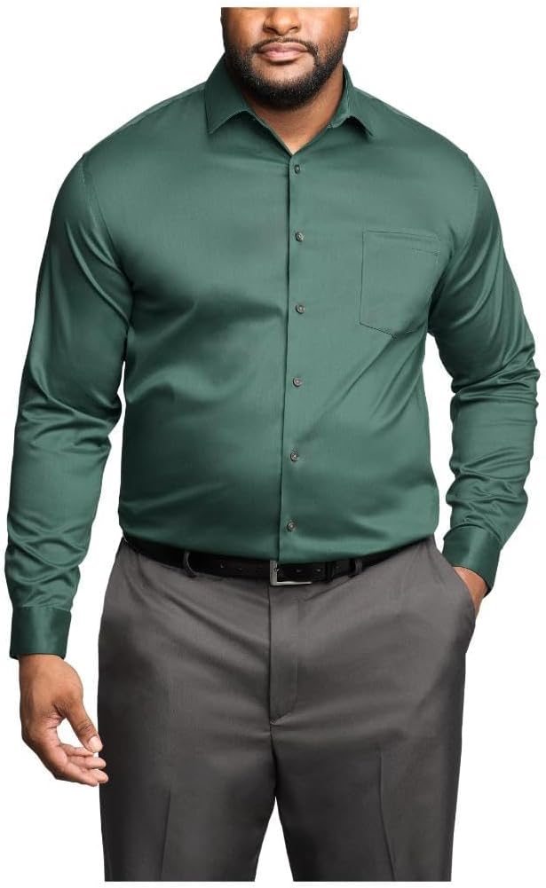 Van Heusen Mens Tall Fit Dress Shirt Ultra Wrinkle Free Comfort